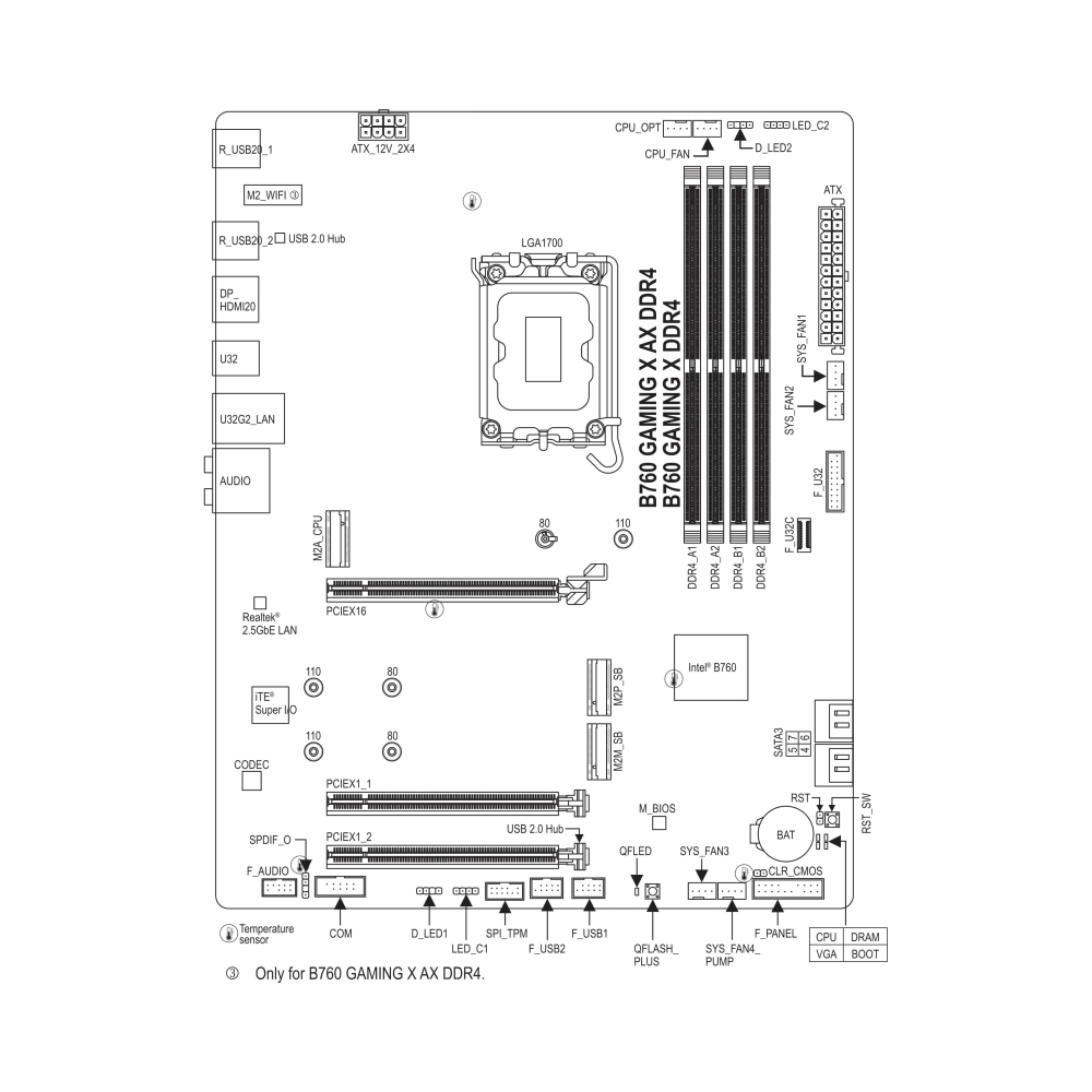 atx rgb led header ultra durable gigabyte b760 gaming x b760 express chipset socket lga170