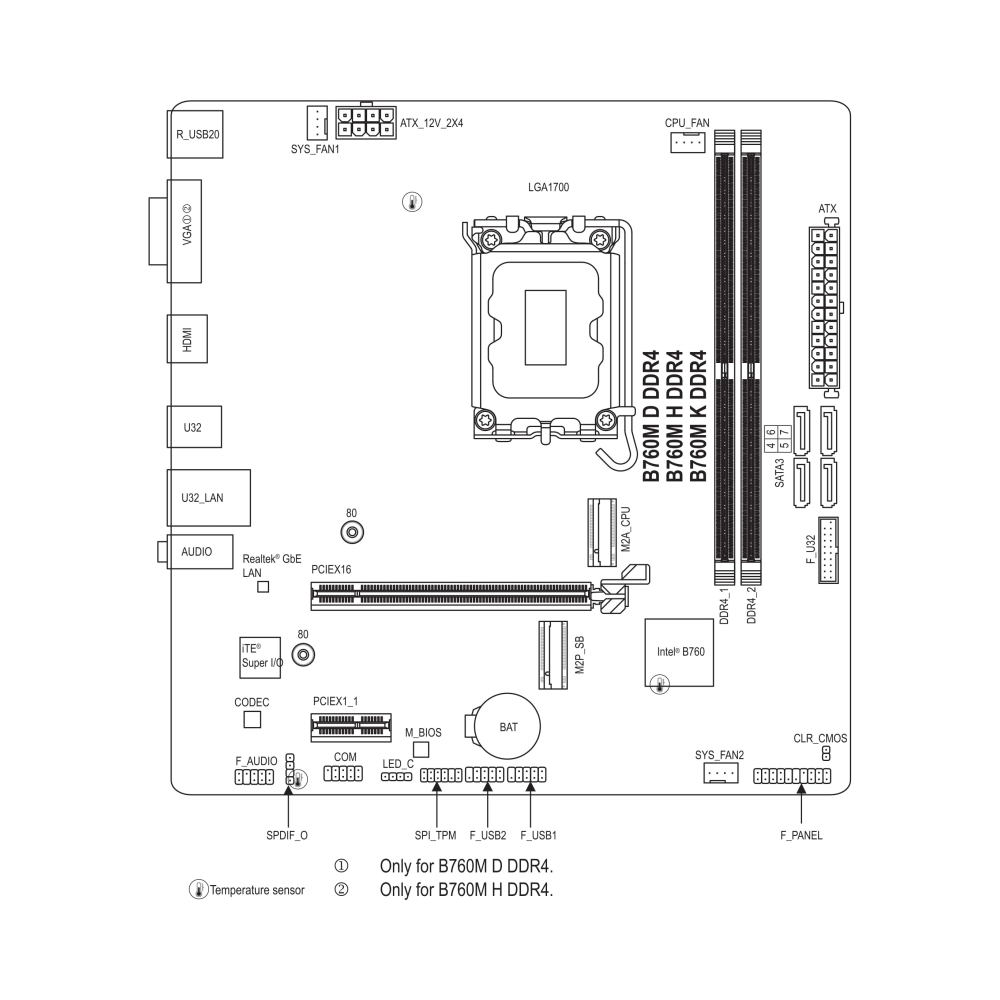 micro atx rgb led header gigabyte b760m h b760 express chipset socket lga1700 supports current