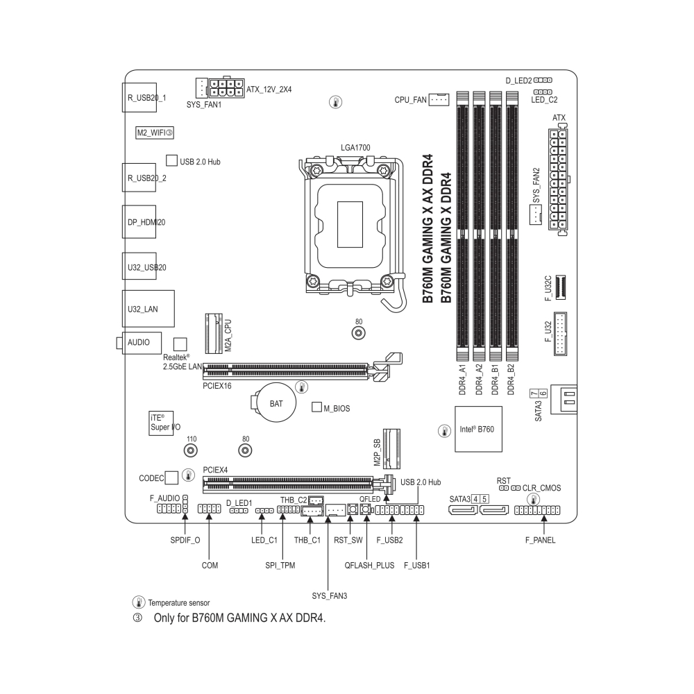 micro atx 4 displays rgb led header gigabyte b760m gaming x b760 express chipset socket
