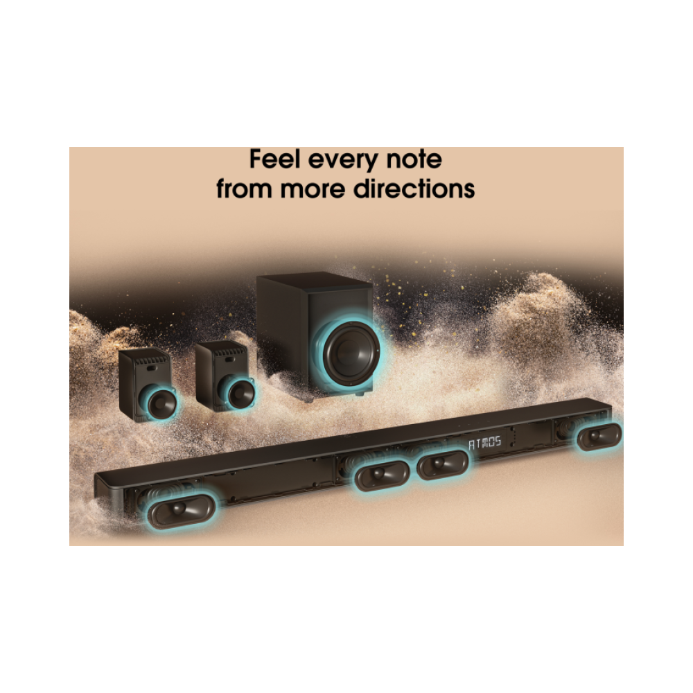 hisense ax5100g soundbar 51ch 340w dolby atmos bluetooth soundbar with wireless subwoofer
