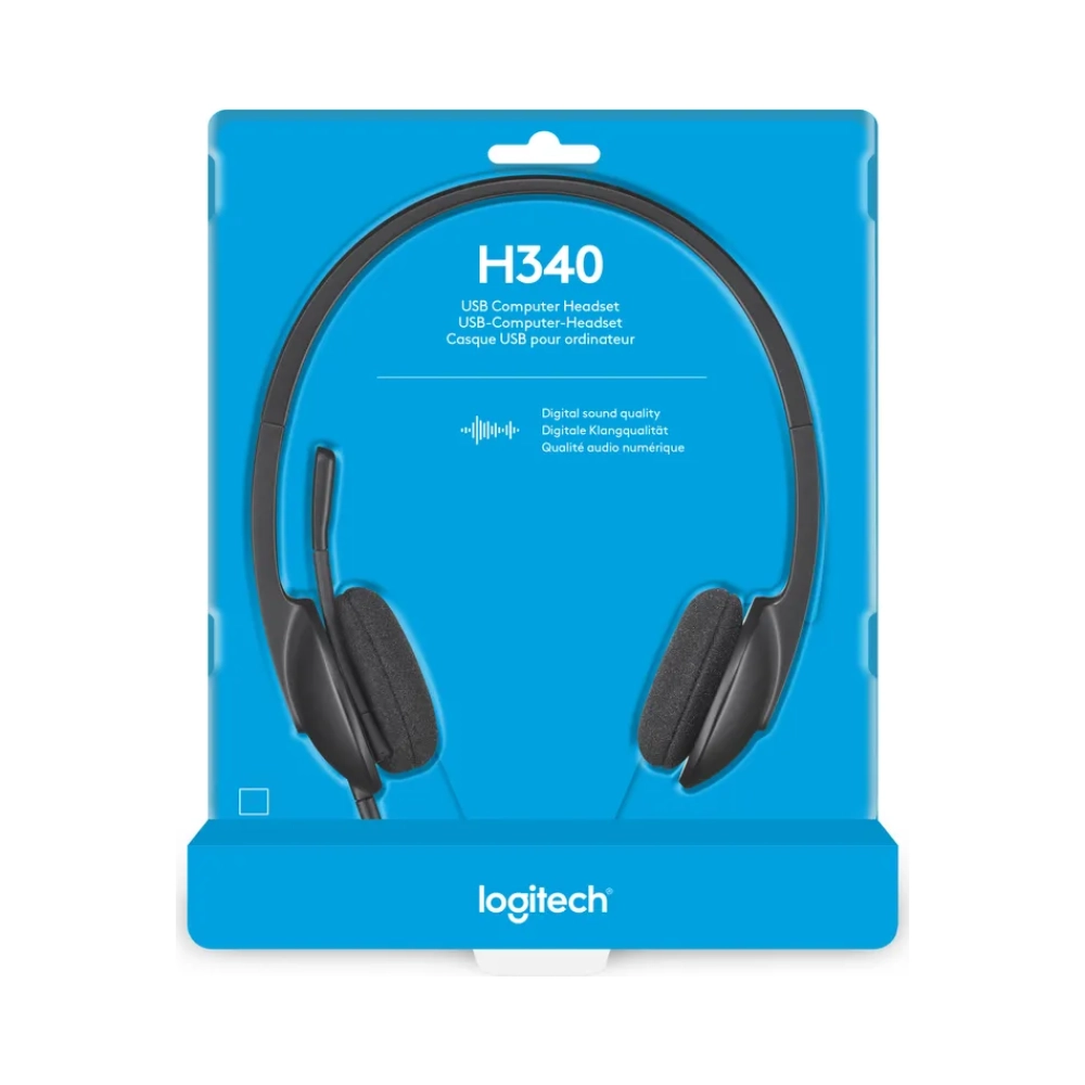 logitech headset h340 usb stereo internet headset over the head type with adjustable lightweight
