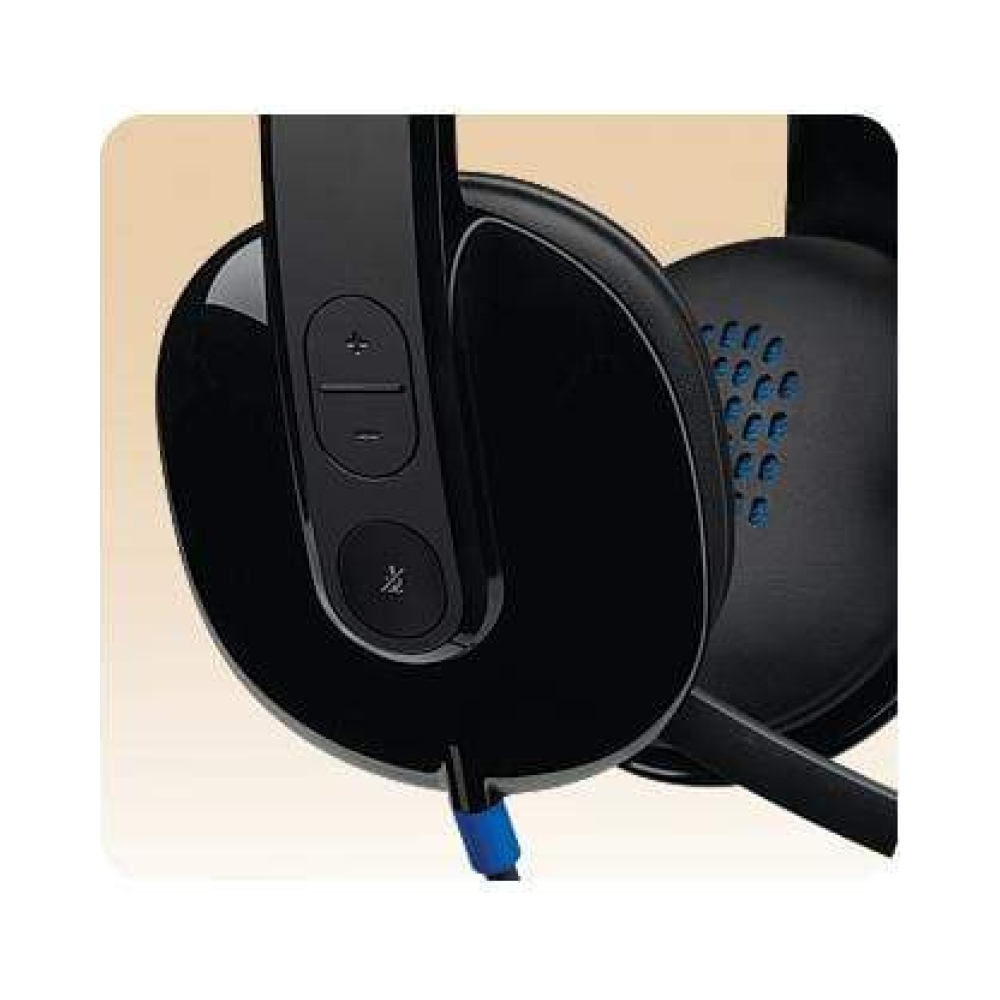 logitech headset h540 usb headset laser tuned drivers comfortable padding on ear audio controls plug