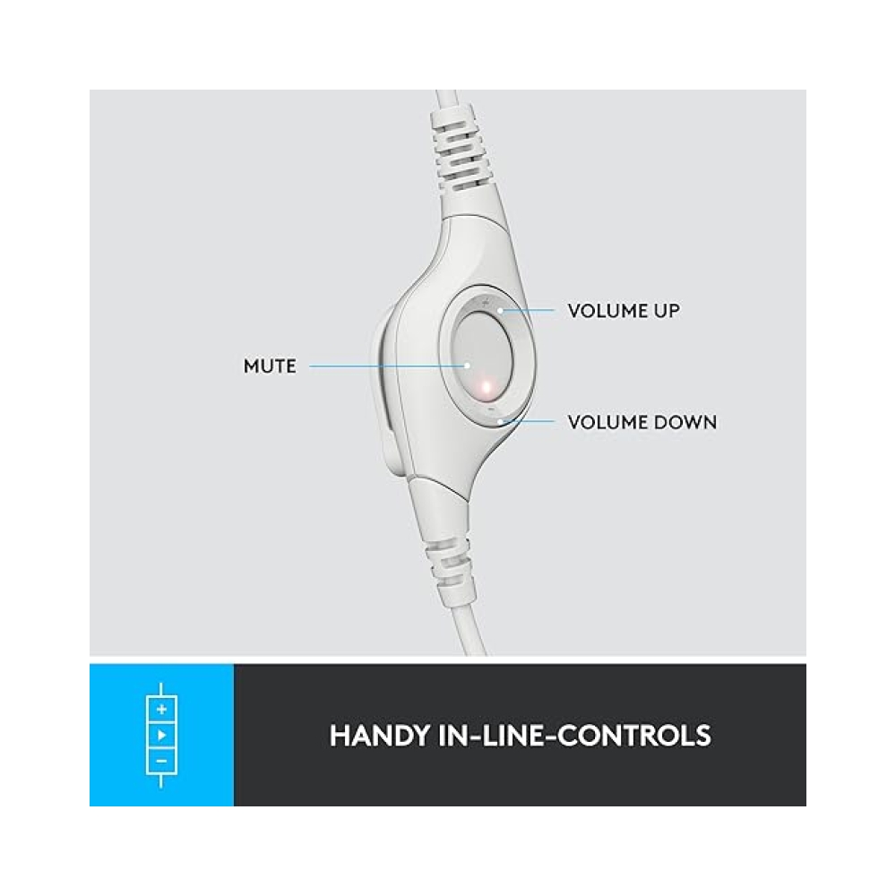 logitech headset h390 off white usb stereo internet headset adjustable headband noise cancelling