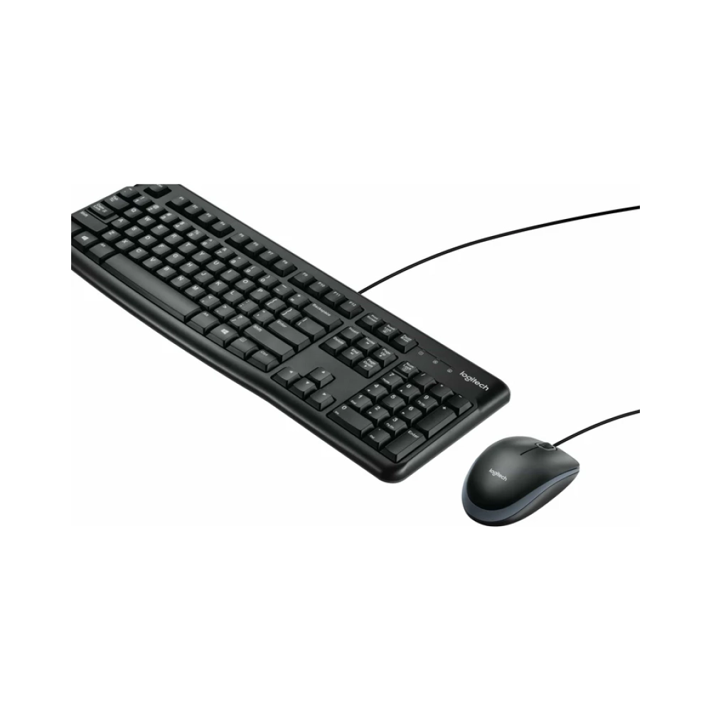 logitech corded keyboard and mouse combo mk120 comfortable quiet typing spill resistant design high
