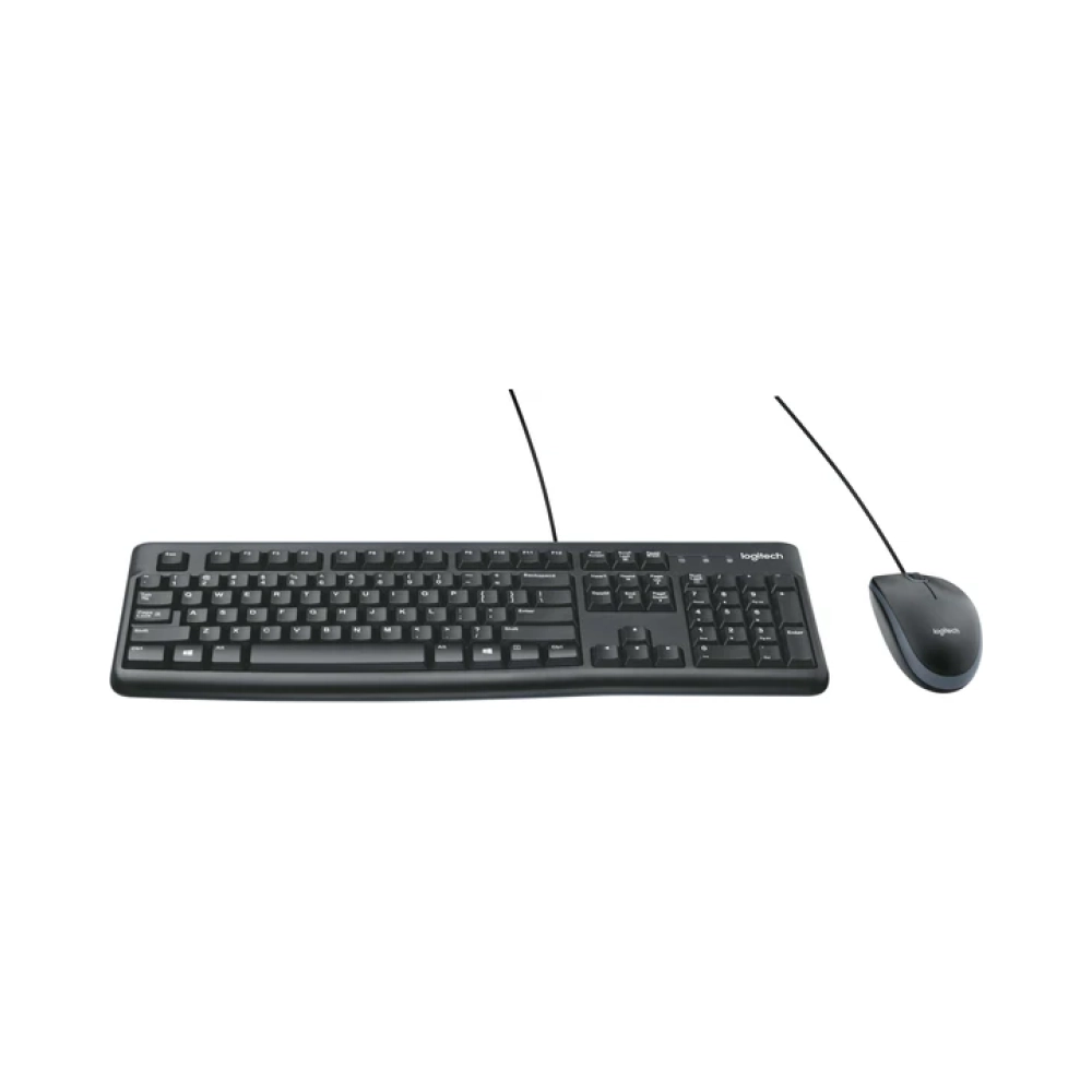 logitech corded keyboard and mouse combo mk120 comfortable quiet typing spill resistant design high