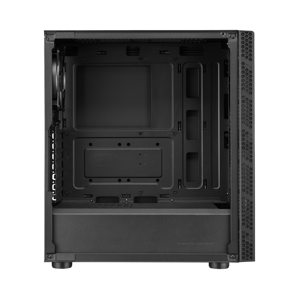 brushed front panel hexagon gleam glass side panel cooler master mb600l v2 black atx desktop
