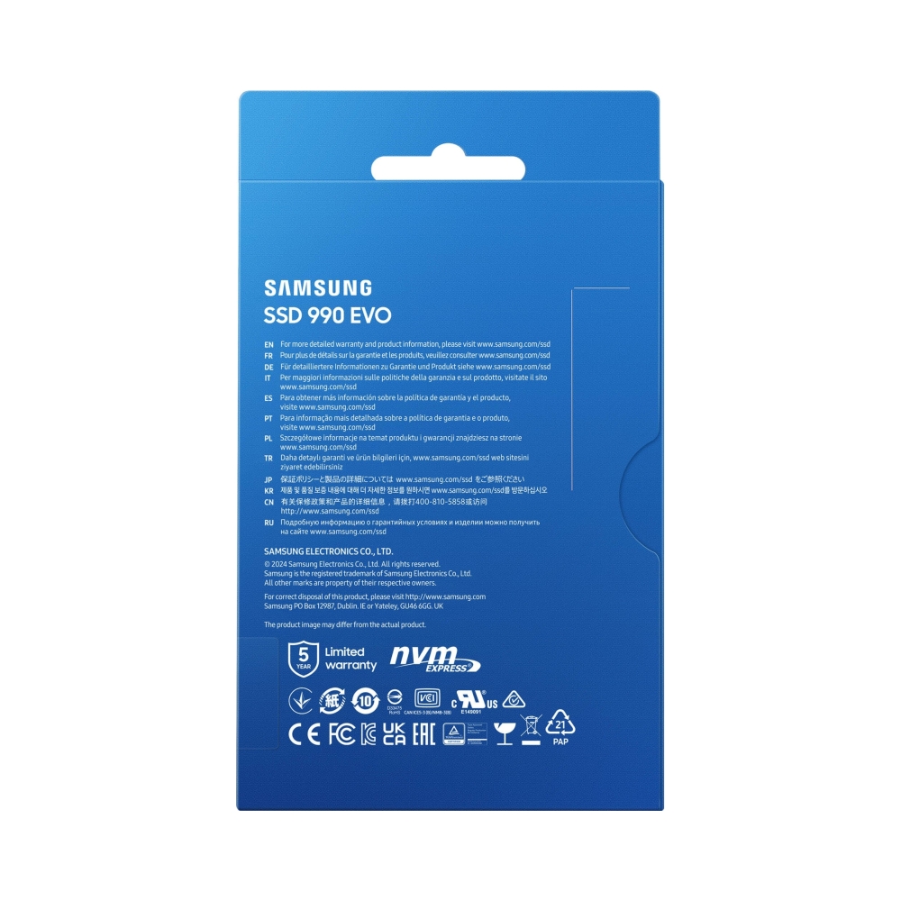 samsung mz v9e2t0bw 990 evo 2tb nvme ssd read speed up to 5000 mbs write speed to up 4200 mb