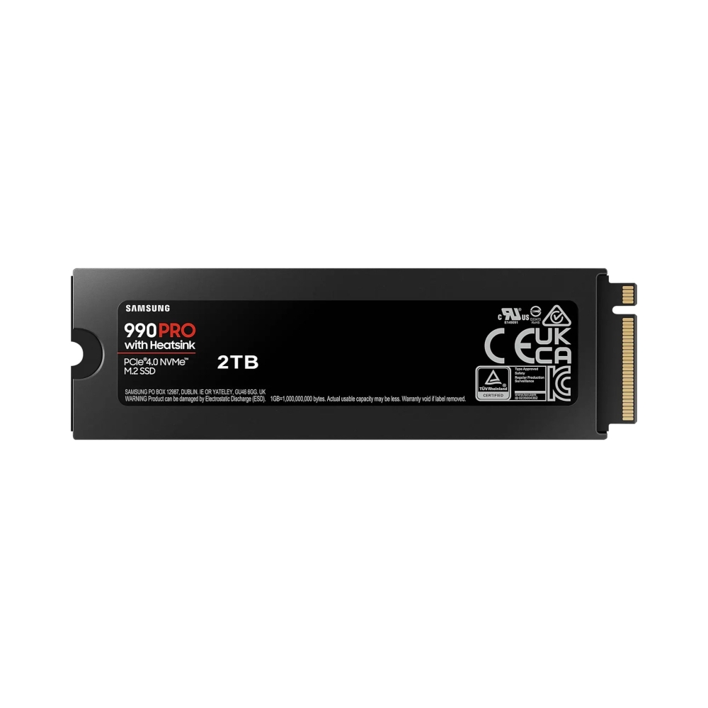 samsung mz v9p2t0cw 990 pro 2 tb nvme ssd wheatsink read speed up to 7450 mbs write speed to up