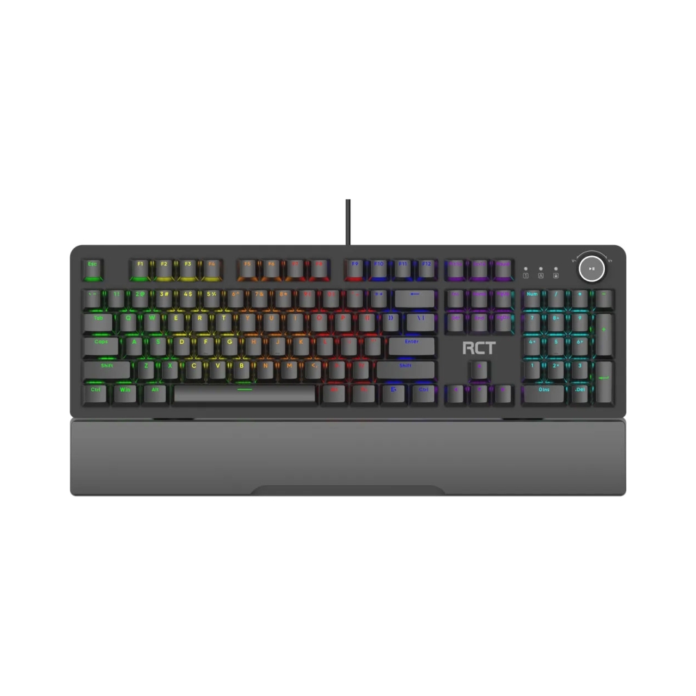 rct hyperkey 104 keys mechanical gaming keyboard blue mechanical switches multi color led