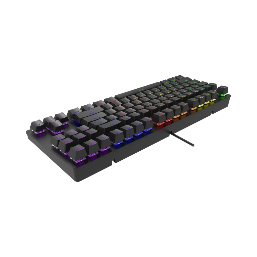 rct hyperkeytkl 87 keys mechanical gaming keyboard blue mechanical switches multi color led