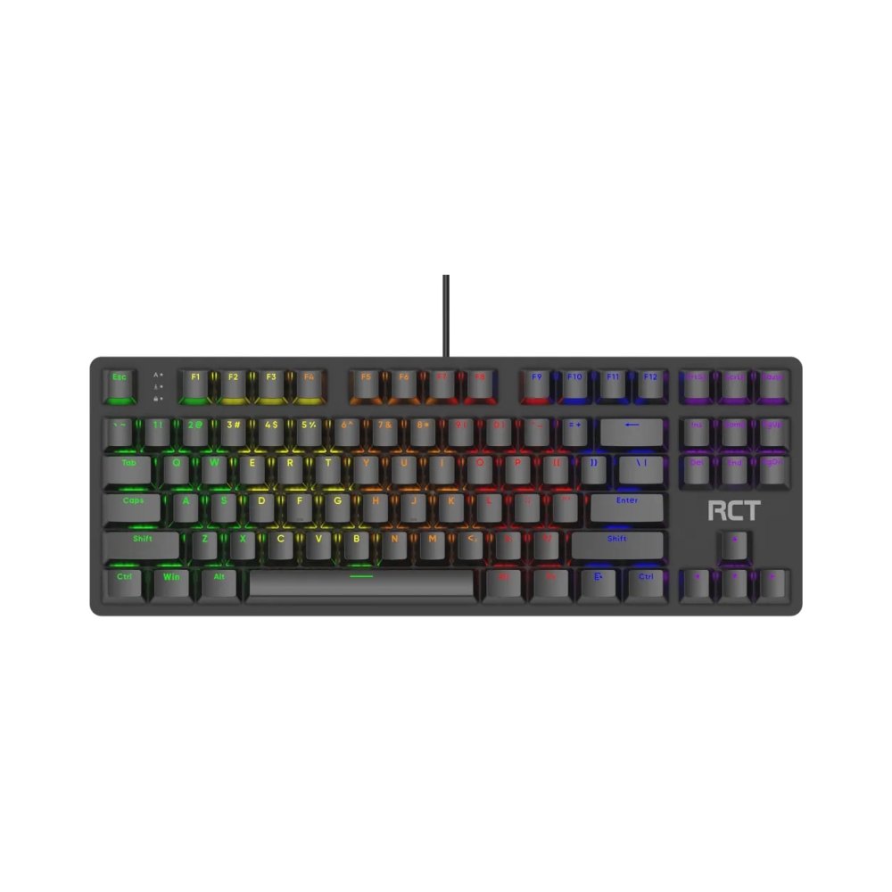 rct hyperkeytkl 87 keys mechanical gaming keyboard blue mechanical switches multi color led