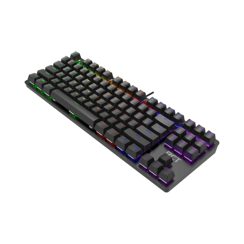 rct hyperkeytkl 87 keys mechanical gaming keyboard blue mechanical switches multi color led