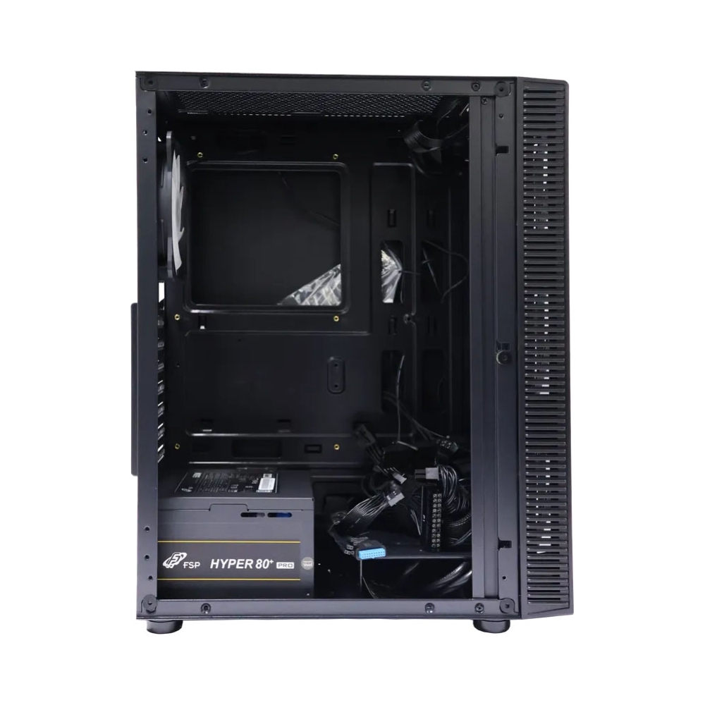 rct gaming atx case with 550w psu glass side and front panel black 2x 35