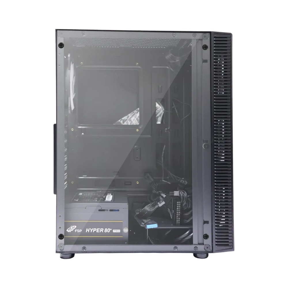 rct gaming atx case with 550w psu glass side and front panel black 2x 35