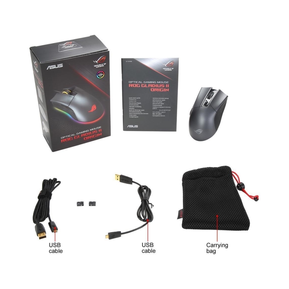 asus rog gladius ii origin connectivity wired resolution 100 dpi 12000 dpi l 126 x w 67 x h