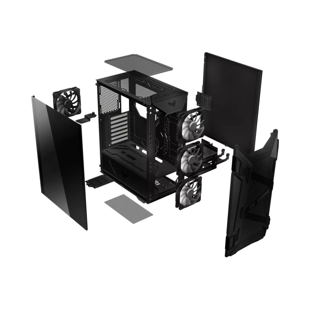 tempered glass asus gt301 tuf gaming case atx mid tower 4 x 25