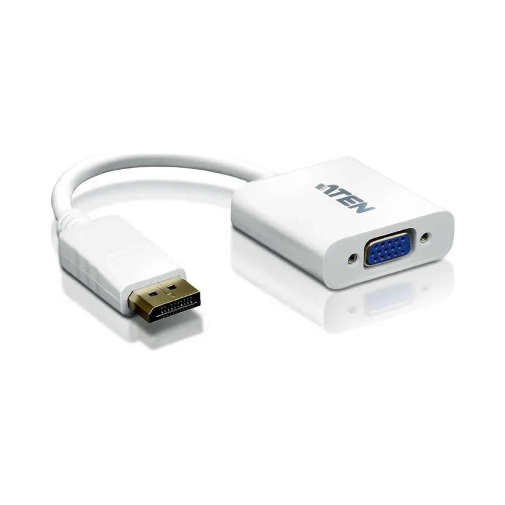 aten displayportvga adapter displayport male vga hdb 15 female malefemale white