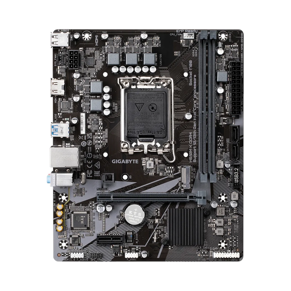gigabyte h610m k ddr4 motherboard supports intel core 14th gen cpus up to 3200mhz ddr4 1xpcie 30 m2 gbe lan usb 32 gen 1 intel lga 1700 intel celeron intel core i3 intel core i7 intel core i9 intel pentium gold ddr4 sdram 64 gb dimm