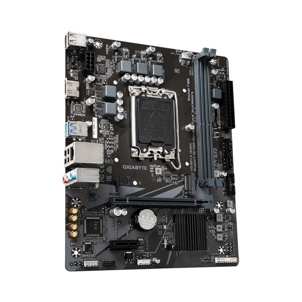 gigabyte h610m k ddr4 motherboard supports intel core 14th gen cpus up to 3200mhz ddr4 1xpcie 30 m2 gbe lan usb 32 gen 1 intel lga 1700 intel celeron intel core i3 intel core i7 intel core i9 intel pentium gold ddr4 sdram 64 gb dimm