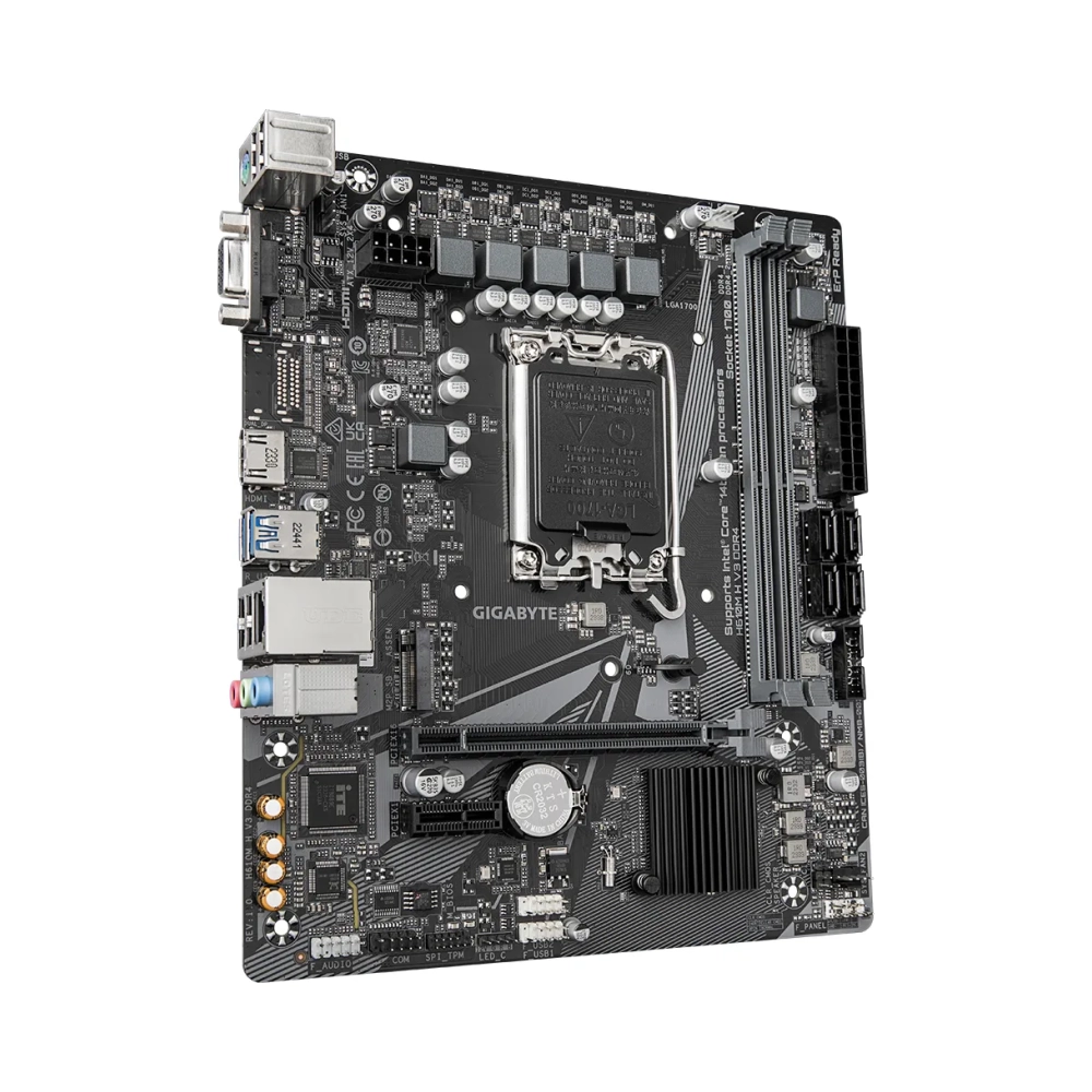 gigabyte h610m h v3 ddr4 motherboard supports intel core 14th cpus 411 hybrid phases digital vrm up to 3200mhz ddr4 1xpcie 30 m2 gbe lan usb 32 gen 1 intel lga 1700 intel celeron intel core i3 intel core i5 intel core i7 intel core i9 lga 1700 ddr4 sdram 64 gb