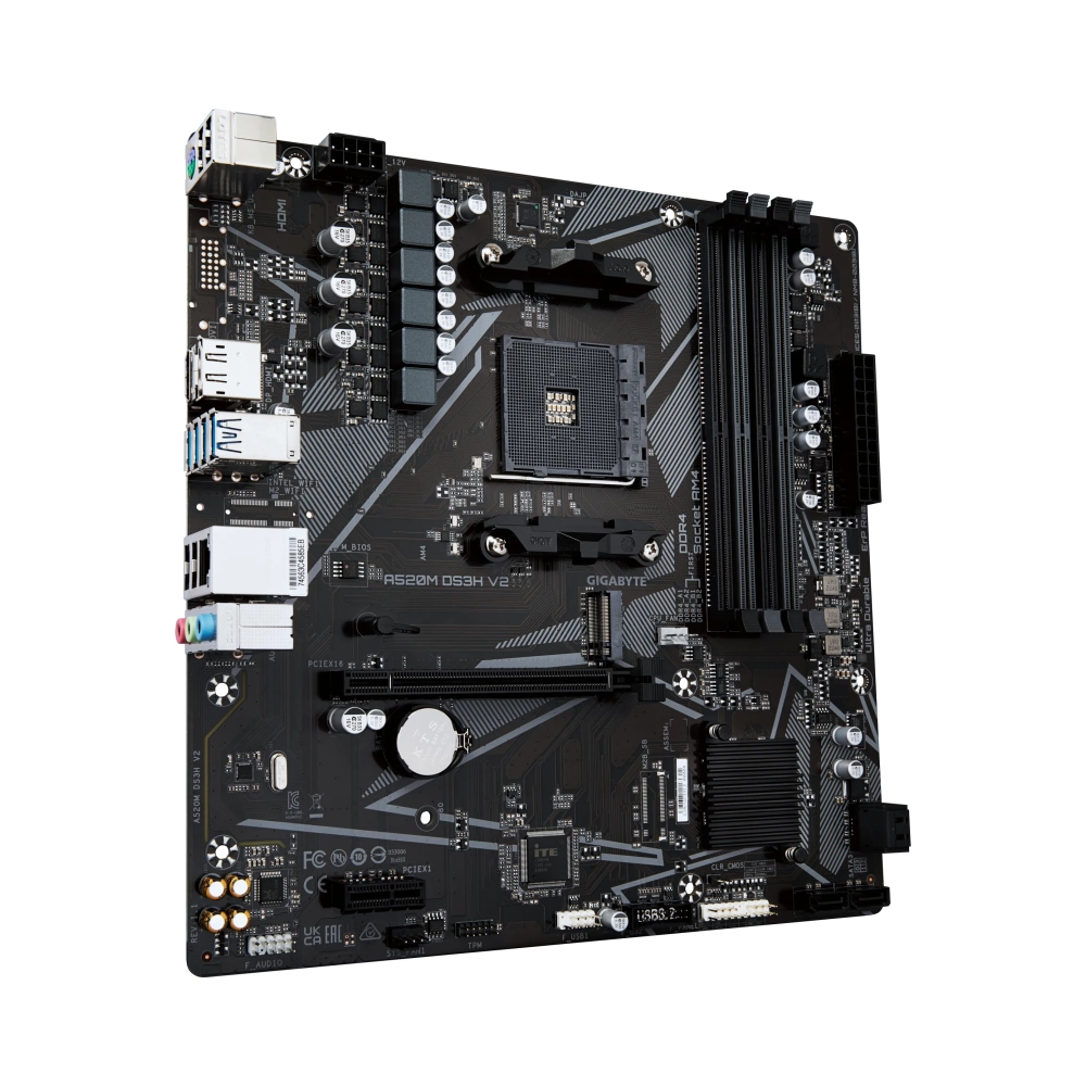 gigabyte a520m ds3h v2 motherboard supports amd ryzen 5000 series am4 cpus up to 4733mhz ddr4 oc pcie 30 x16 gbe lan usb 32 gen 1 amd socket am4 3rd generation amd ryzen 3 3rd generation amd ryzen 5 3rd generation amd ryzen 7 3rd socket am4 128 gb ddr4 sdram