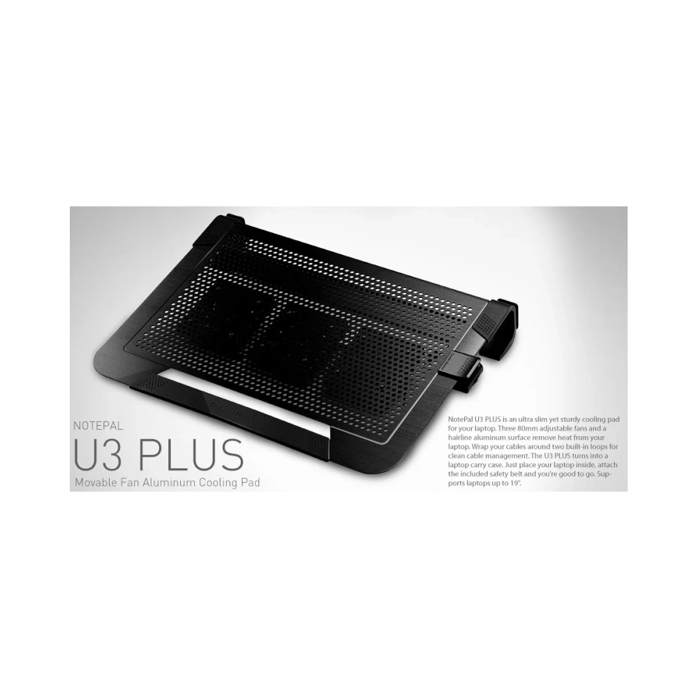 cooler master notepal u3 plus 483 cm 19 3 pcs 8 cm 950 rpm 1800 rpm 1542 cfm