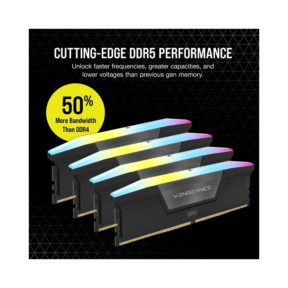 corsair vengeance rgb cmh128gx5m4b5600c40 128 gb 4 x 32 gb ddr5 5600 mhz 288 pin dimm