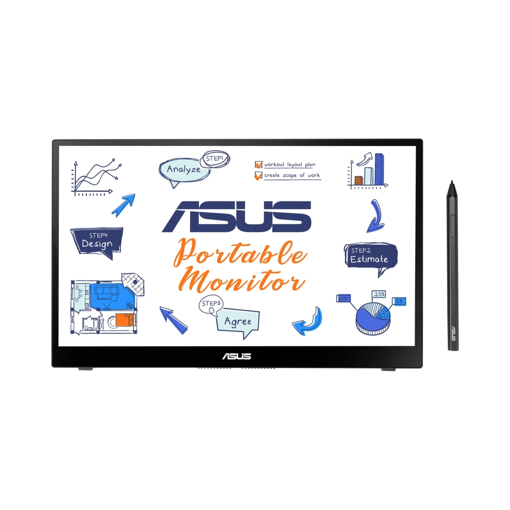 asus zenscreen ink mb14ahd portable monitor 14 fhd ips 10 point touch stylus pen usb c174