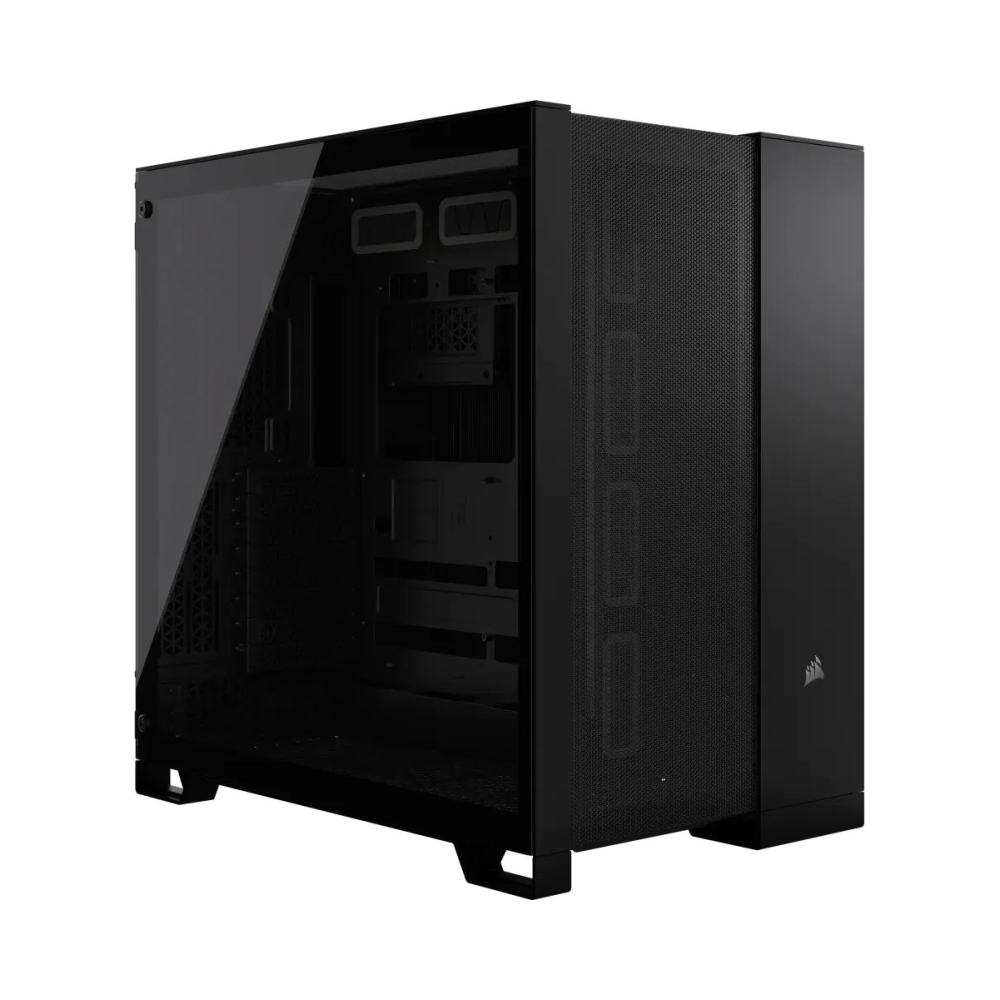 windowed tempered glass black corsair 6500x mid tower dual chamber pc case 2x 35 2x 25