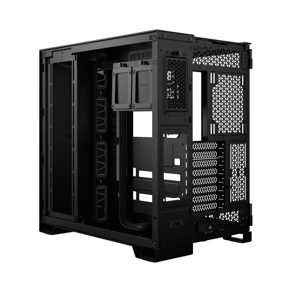 windowed tempered glass black corsair 6500x mid tower dual chamber pc case 2x 35 2x 25