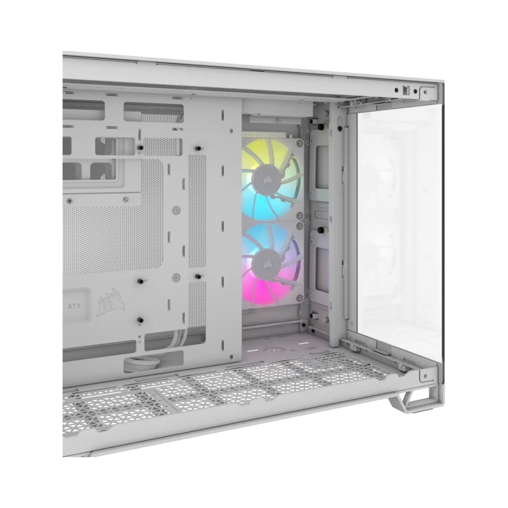 windowed tempered glass white corsair 2500x rgb micro atx dual chamber pc case 2x 35 2x 25
