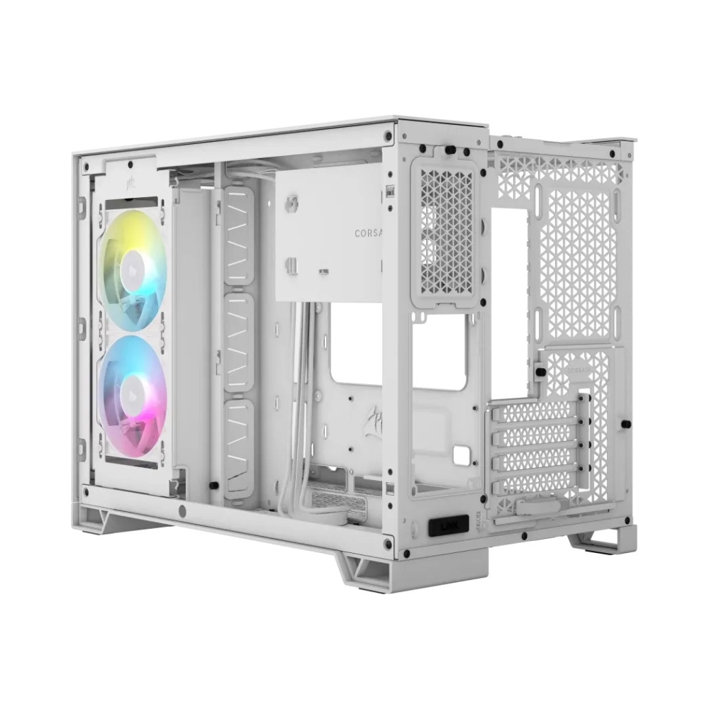 windowed tempered glass white corsair 2500x rgb micro atx dual chamber pc case 2x 35 2x 25