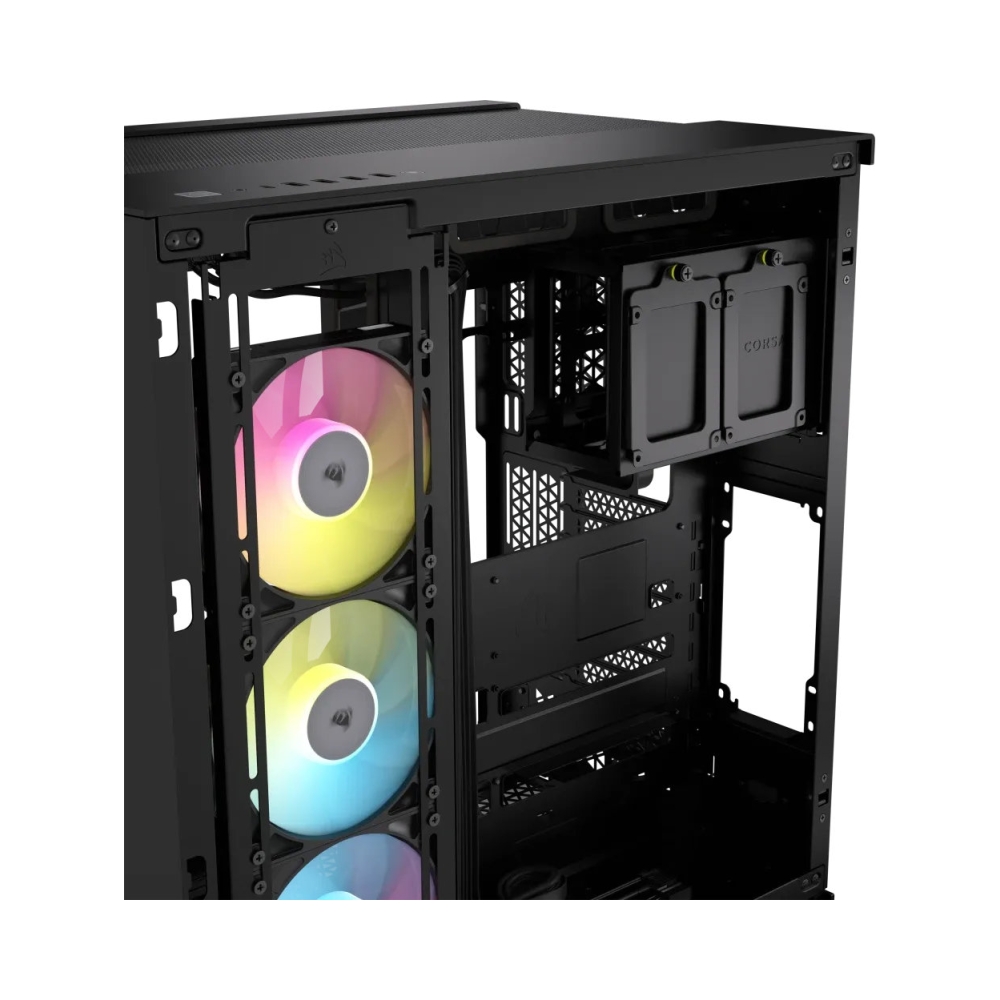 windowed tempered glass black corsair 6500x rgb mid tower dual chamber pc case 2x 35 2x 25