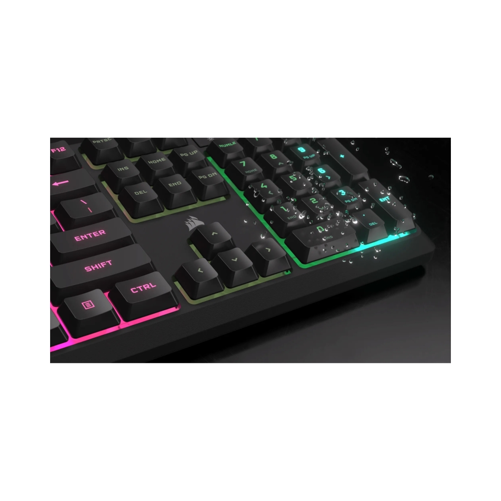 corsair k55 core gaming keyboard backlit zoned rgb led rubberdome