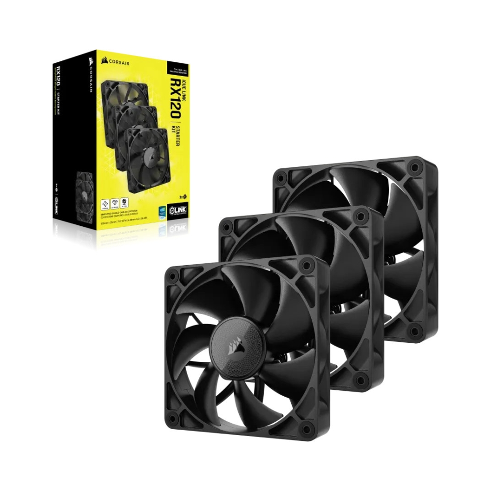 corsair rx series icue link rx120 120mm fan tripple pack