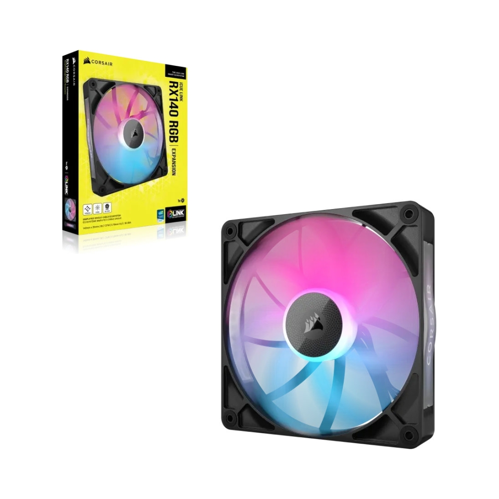 corsair rx rgb series icue link rx140 140mm fan single pack