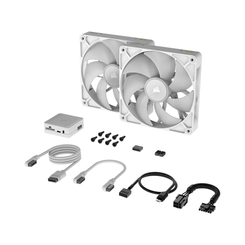 corsair rx rgb series icue link rx140 140mm fan dual pack white