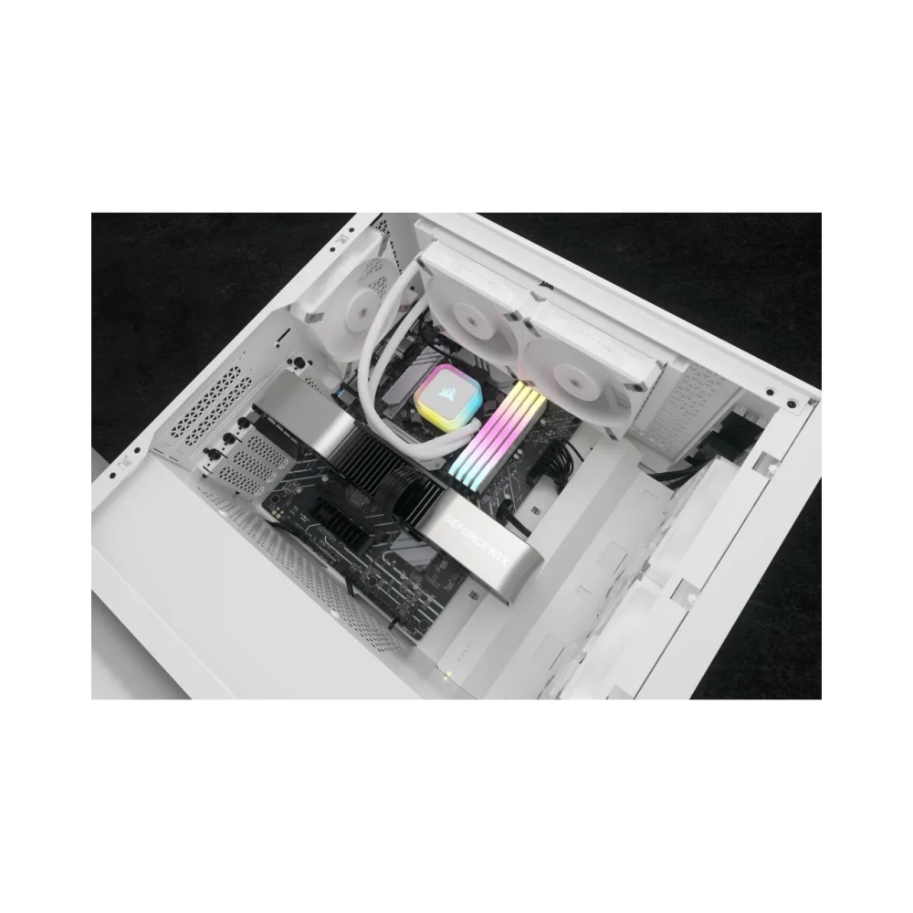 240mm radiator corsair icue h100i rgb elite liquid cpu cooler white high performance rgb pump