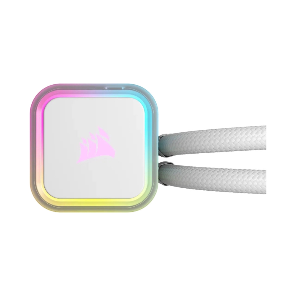 240mm radiator corsair icue h100i rgb elite liquid cpu cooler white high performance rgb pump