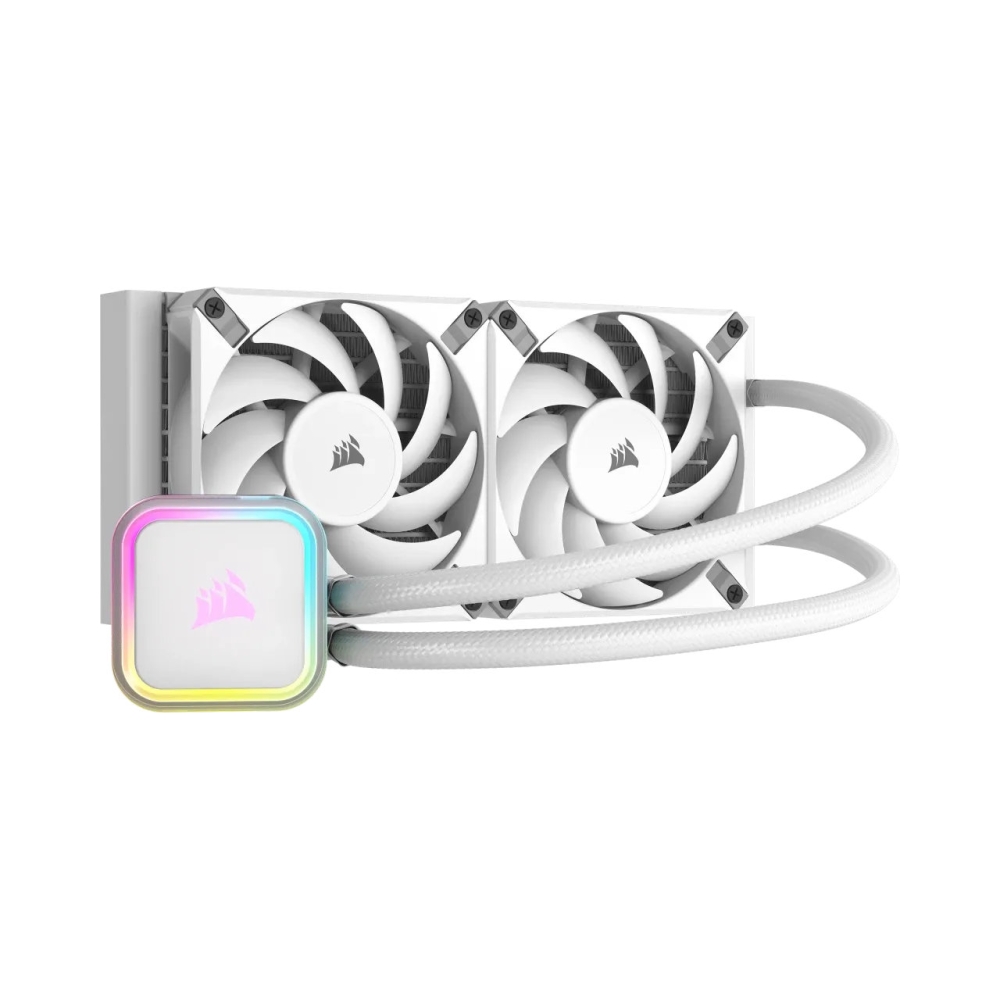 240mm radiator corsair icue h100i rgb elite liquid cpu cooler white high performance rgb pump