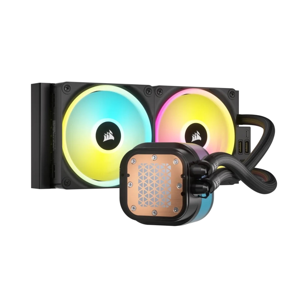 240mm radiator corsair icue link h100i lcd liquid cpu cooler simplified all in one cpu cooling with