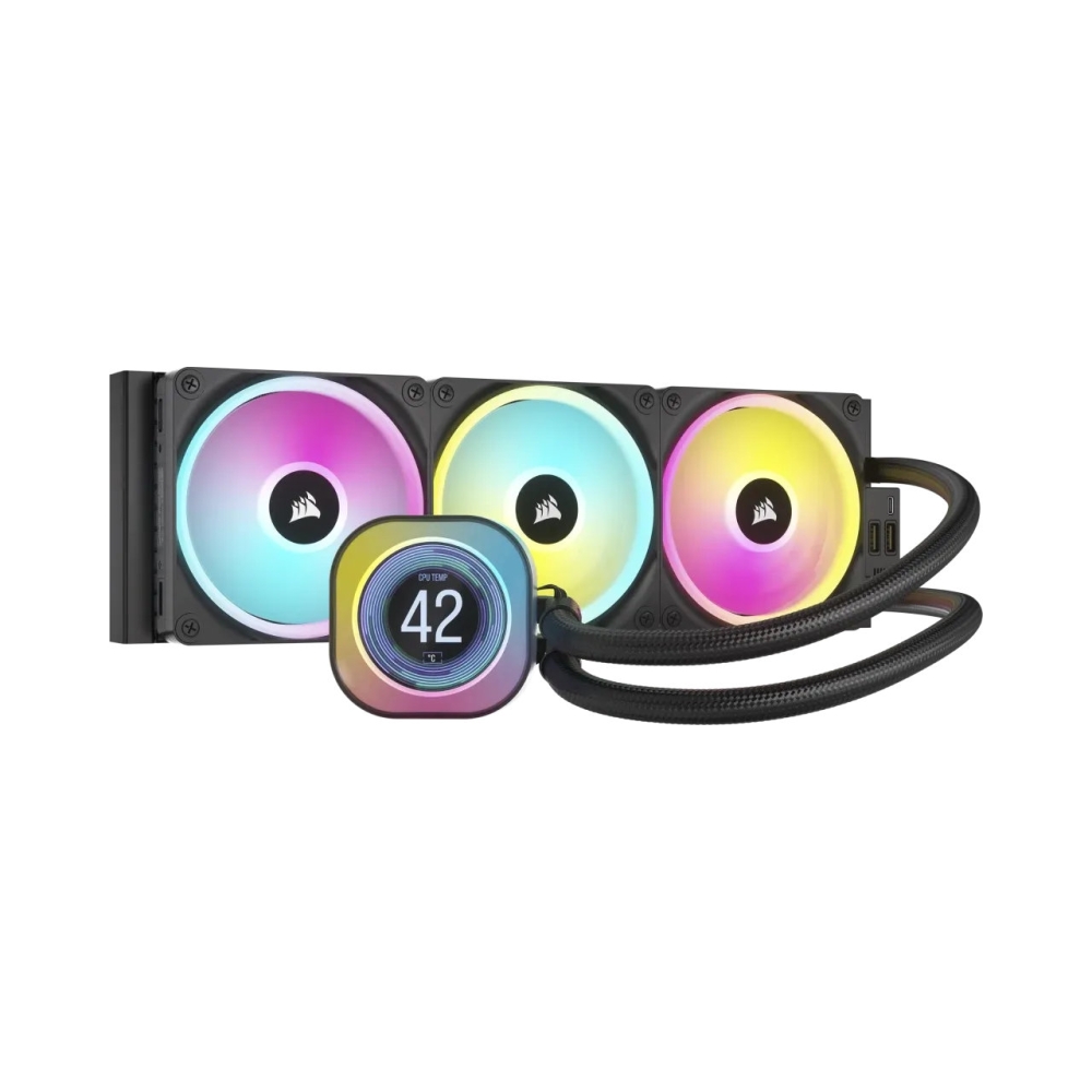 360mm radiator corsair icue link h150i lcd liquid cpu cooler simplified all in one cpu cooling with