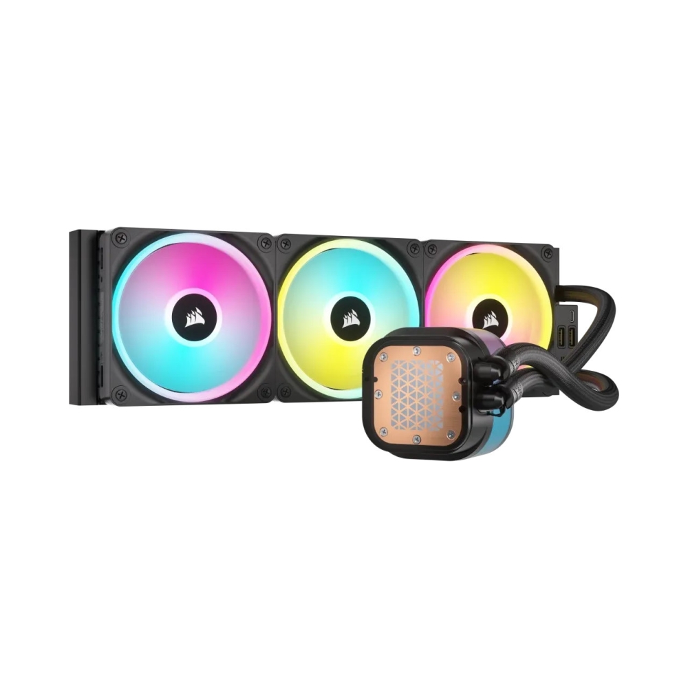 360mm radiator corsair icue link h150i lcd liquid cpu cooler simplified all in one cpu cooling with