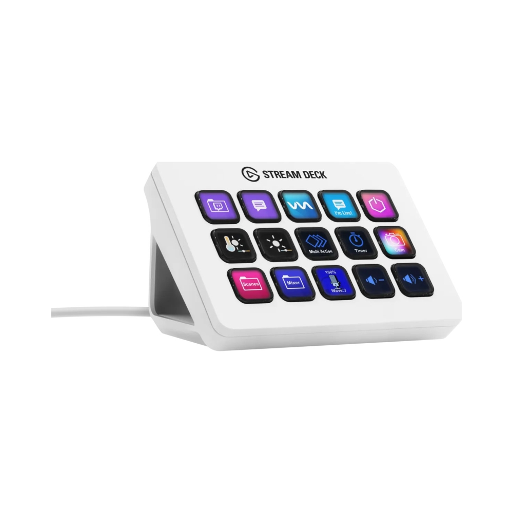 elgato stream deck mk2 15 customizable lcd keys white