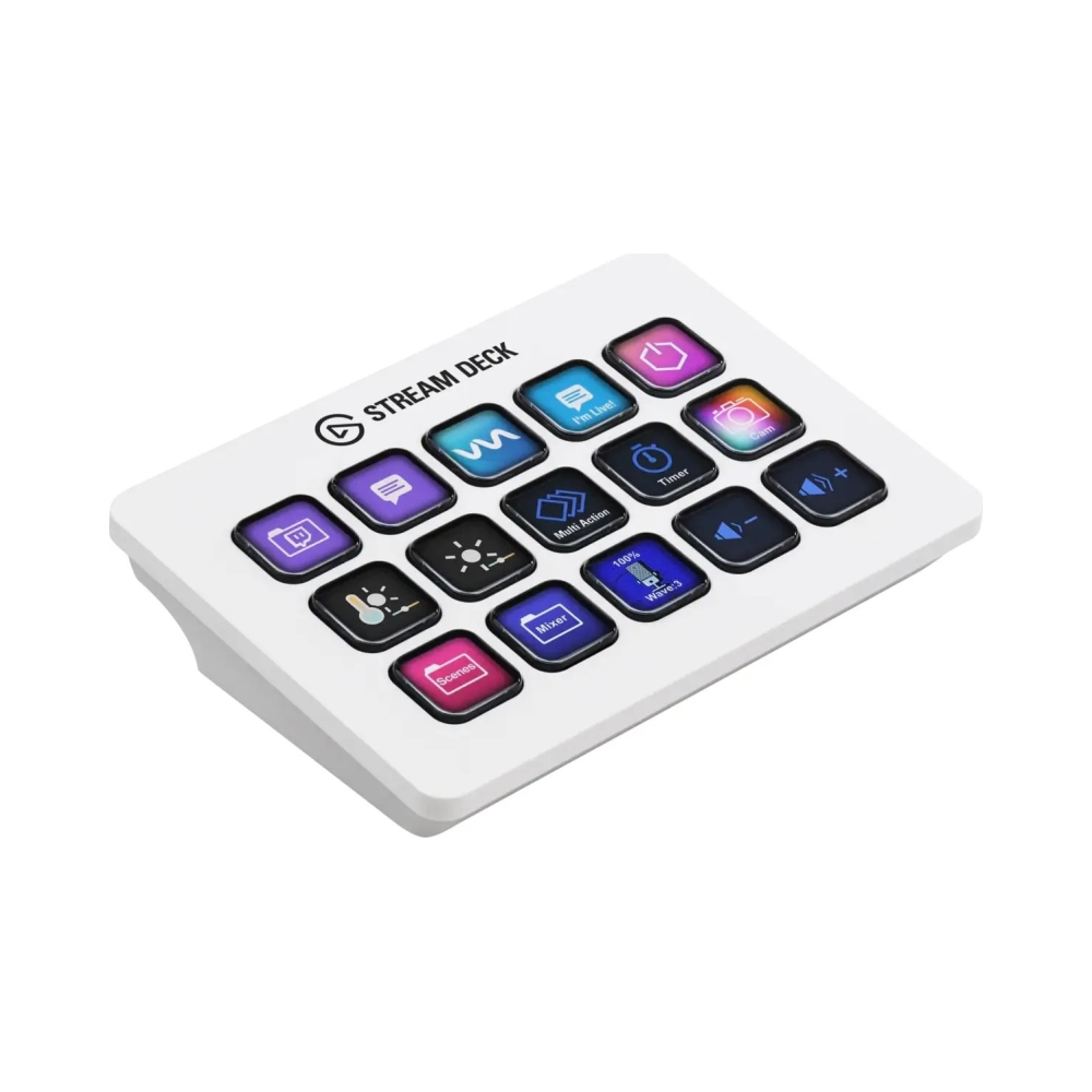 elgato stream deck mk2 15 customizable lcd keys white