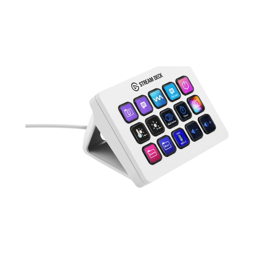 elgato stream deck mk2 15 customizable lcd keys white