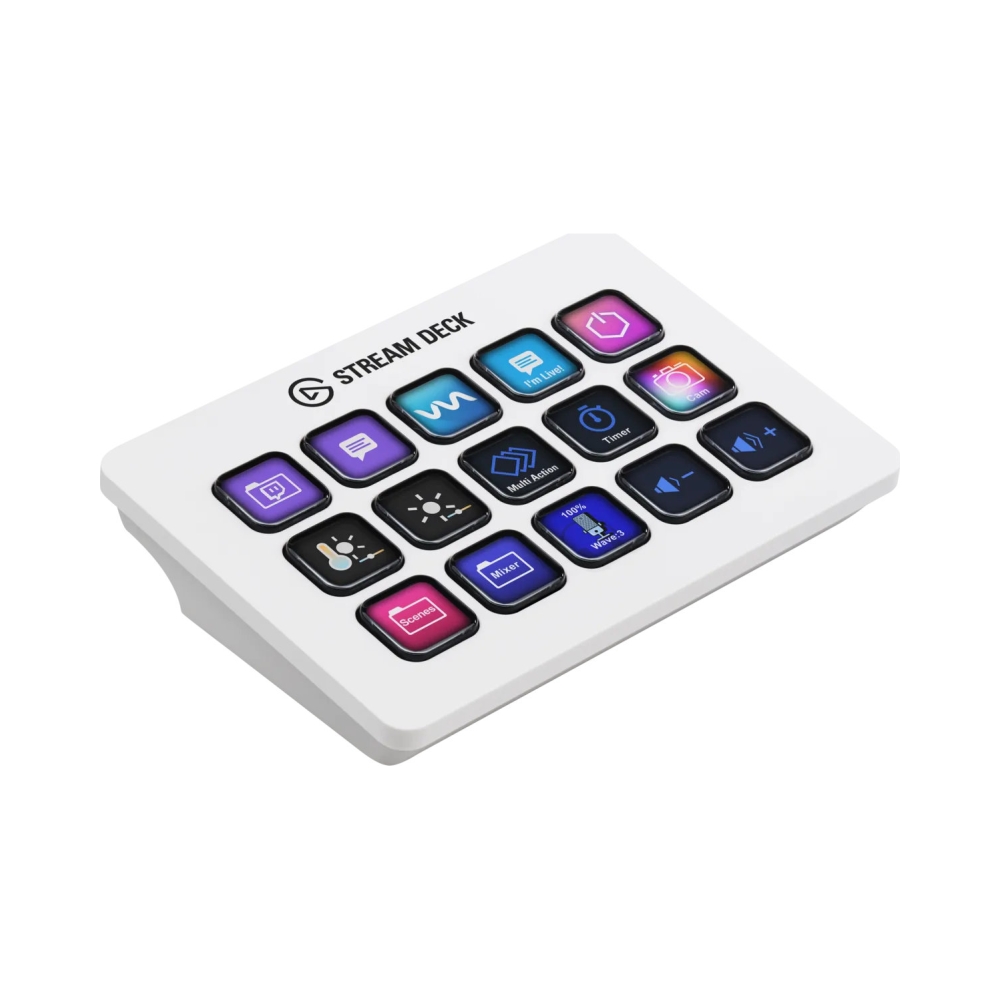 elgato stream deck mk2 15 customizable lcd keys white