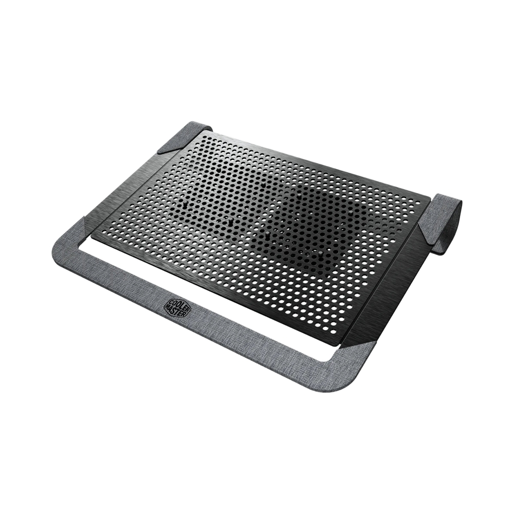 cooler master notepal u2 plus v2 silver support laptops up to 17 2 x80mm fans aluminium base