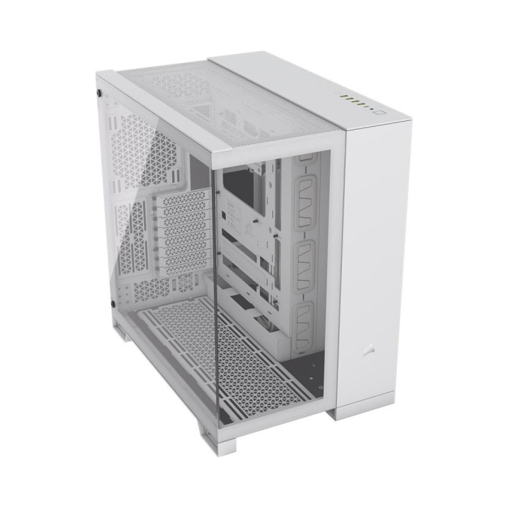 windowed tempered glass white corsair 6500x mid tower dual chamber pc case 2x 35 2x 25