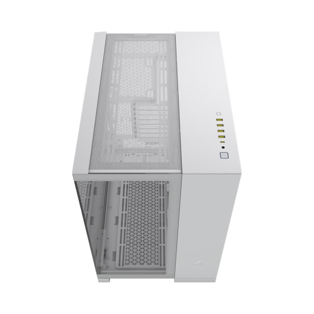 windowed tempered glass white corsair 6500x mid tower dual chamber pc case 2x 35 2x 25